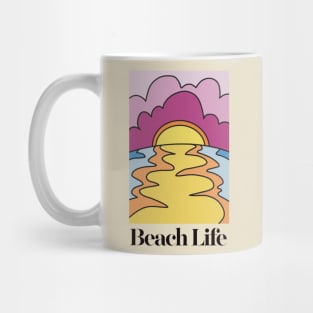 Beach Life - Summer Typographic Design Mug